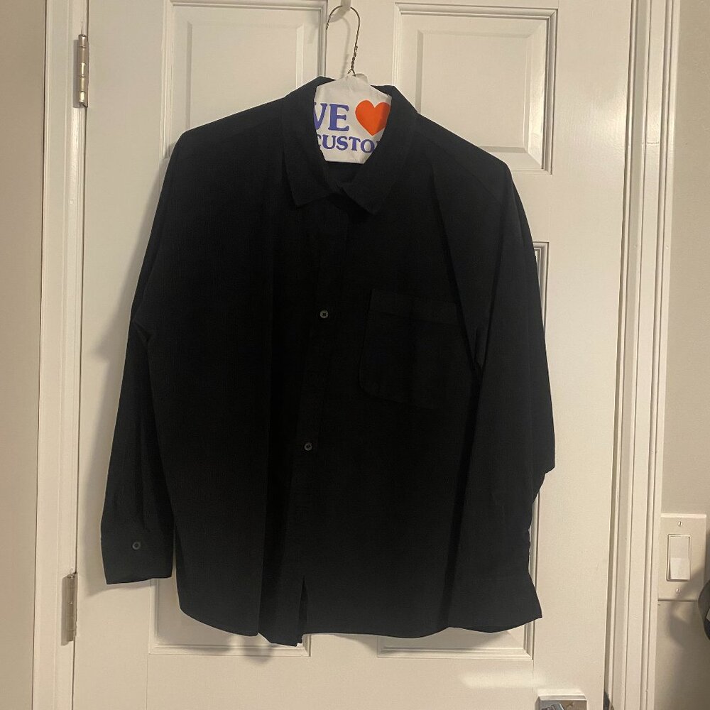 H&M Corduroy Balck Oversized Shirt Size M - Picture 2 of 8